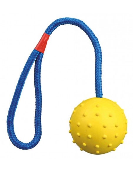 tx3305 dog gioco palla in gomma con corda d6x30cm