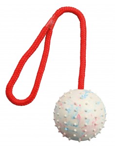 tx3308 dog gioco palla in gomma con corda diam.7x30cm