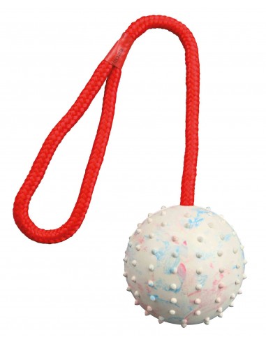 tx3308 dog gioco palla in gomma con corda diam.7x30cm