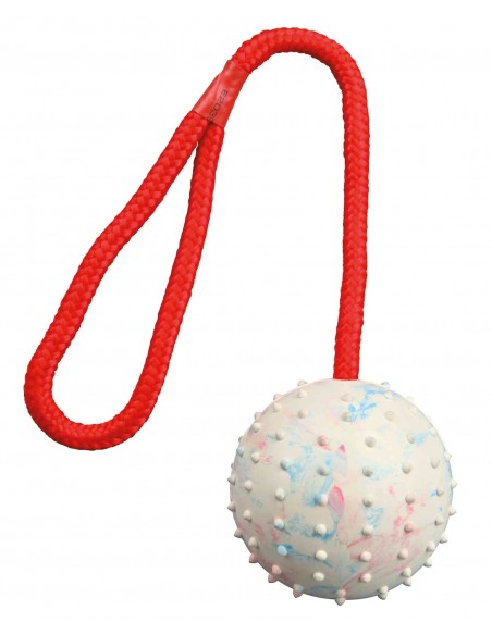 tx3308 dog gioco palla in gomma con corda diam.7x30cm