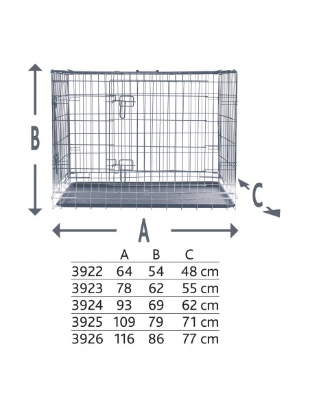 tx3922 dog trasportino in rete 64x54x48cm off