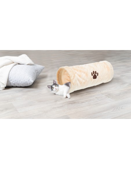 tx42981 cat tunnel per gatti pelo beige 60x22cm