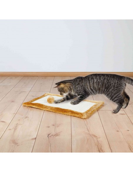 tx4325 cat tappetino tiragraffi in peluche/sisal 55x35cm marrone