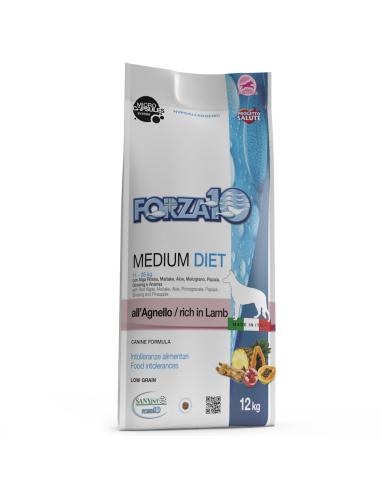 f10 dog diet 12kg medium agnello e riso 0116012