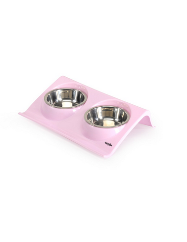 cam c018 vassoio plastica con ciotola doppia in acciaio 150ml 29x18x6cm