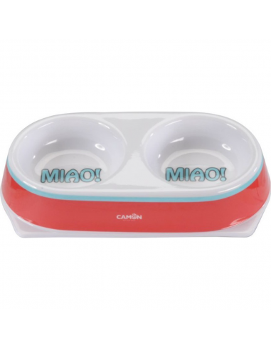 cam c0301/b ciotola doppia in melamina miao 2x180ml