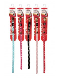 camon collare gatti con pois