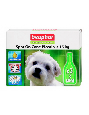 beaphar spot on cane piccolo 15kg 3 pipette 420.0040.001
