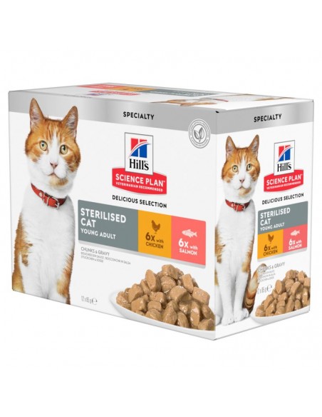 hills cat multipack 12x85gr sterilised young adult 10+2 omaggio 604888
