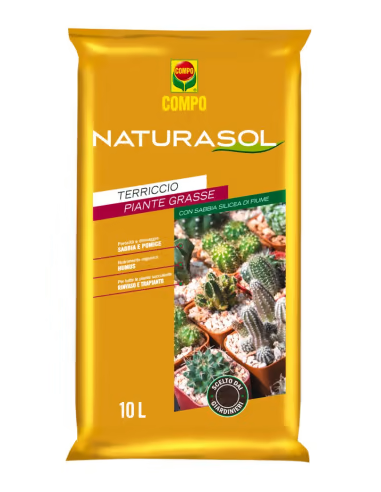 compo naturasol terriccio per piante grasse 10l con sabbia silicea di fiume