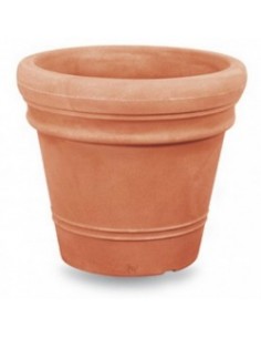 veca vaso doppio bordo liscio 35cm terra di siena va310-d00350