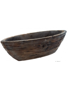 tarvisium vaso ovale basso wood 77cm grigio gg16826