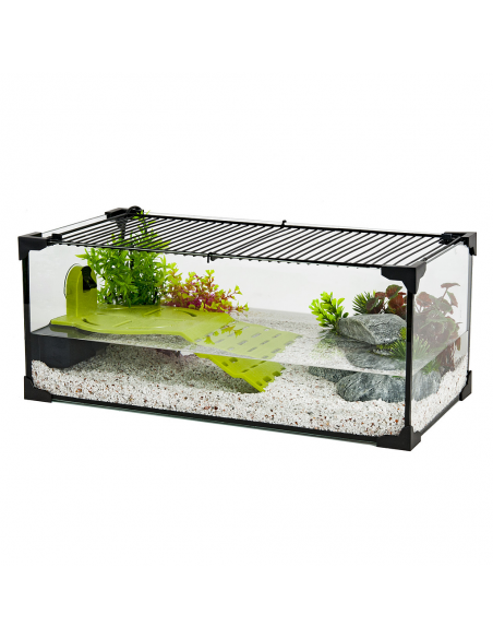 zolux tartarughiera karapas aqua 50 nera 14 lt 50,5x25,5x20,5cm 309503