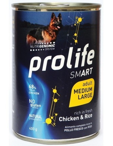 prolife smart dog adult medium/large 400gr chicken e rice zpu.39339