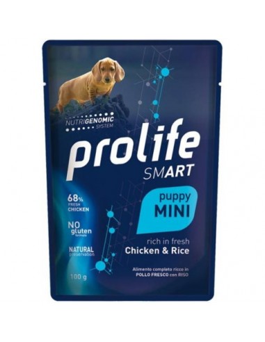 prolife dog smart puppy mini busta 100gr chicken&rice zpu.39315