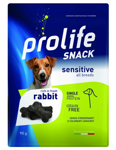 prolife dog snack 90gr sensitive monoproteico grain free con coniglio fresco zps.42843