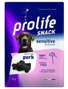 prolife dog snack 90gr sensitive monoproteico grain free con maiale fresco zps.42490