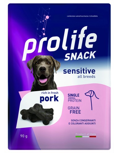 prolife dog snack 90gr sensitive monoproteico grain free con maiale fresco zps.42490