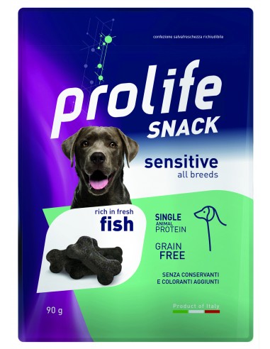 prolife dog snack 90gr sensitive monoproteico grain free con pesce fresco zps.42506