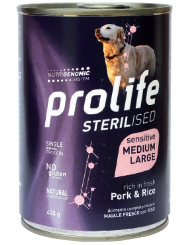 prolife dog sterilised sensitive adult 400gr pork&rice zpu.39605