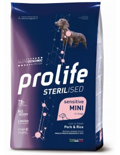 prolife dog sterilised sensitive adult mini 2kg pork&rice zpd.34983