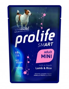 prolife dog smart adult mini busta 100gr lamb&rice zpu.39414