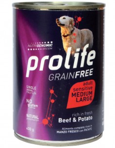 prolife dog grainfree adult medium/large 800gr beef&potato zpu.41875