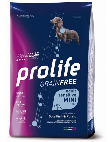 prolife dog grain free adult sensitive mini 7kg sole fish&potato zpd.35492