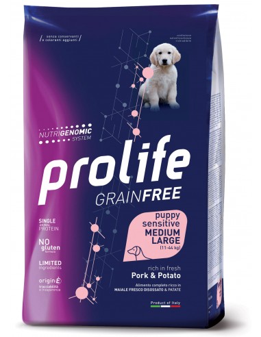 prolife dog grain free puppy sensitive medium large 2,5kg pork&potato zpd.42445