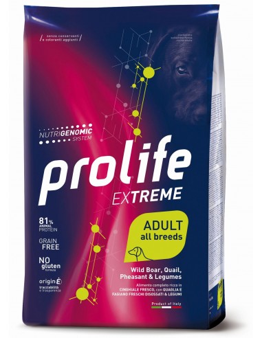 prolife dog extreme adult 10kg wild boar,quail,pheasant&legumes zpd.35539