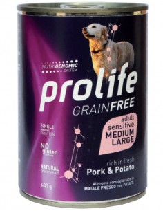 prolife dog grain free adult medium/large 400gr pork&potato zpu.39711
