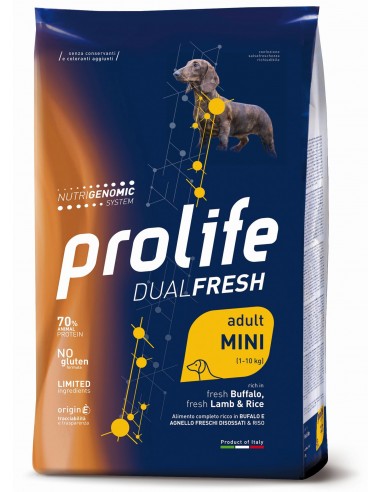 prolife dog dual fresh adult mini 600gr buffalo/lamb&rice zpd.34921