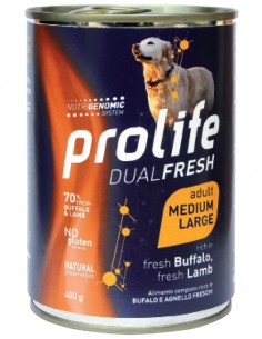 prolife dog dualfresh adult medium/large 400gr buffalo&lamb zpu.39421