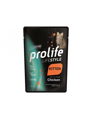 prolife cat lifestyle kitten busta 85gr chicken zpu.40229