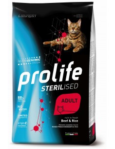 prolife cat sterilised adult 7kg beef&rice zpd.35799