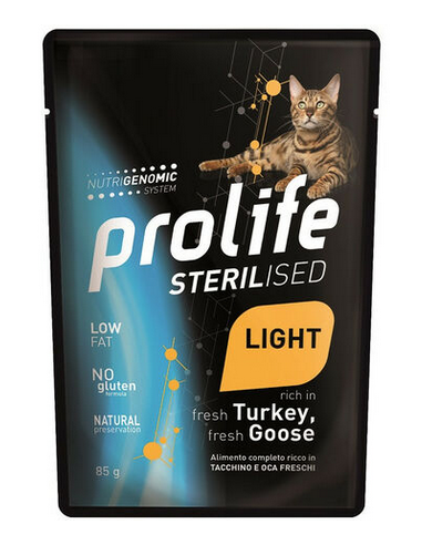 prolife cat sterilised adult light busta 85gr turkey&fresh goose zpu.40489