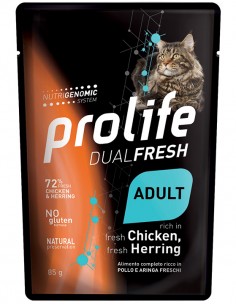 prolife cat dualfresh adult busta 85gr chicken&herring zpu.40397