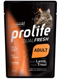 prolife cat dualfresh adult busta 85gr lamb&trout zpu.40311