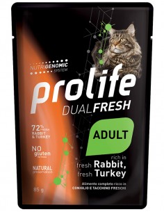 prolife cat dualfresh adult busta 85gr rabbit&turkey zpu.40342