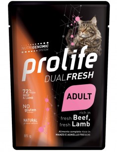 prolife cat dualfresh adult busta 85gr lamb&beef zpu.40380