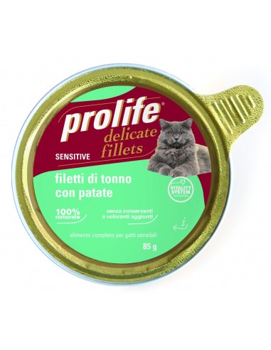 prolife cat adult 85gr delicate filets sensitive tonno e patate zcu.35652
