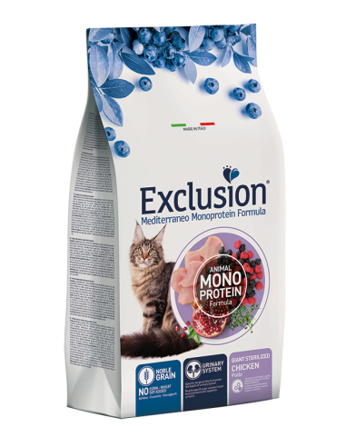 exclusion cat 300gr monoprotein noble grain adult giant sterilized pollo ngcgc03