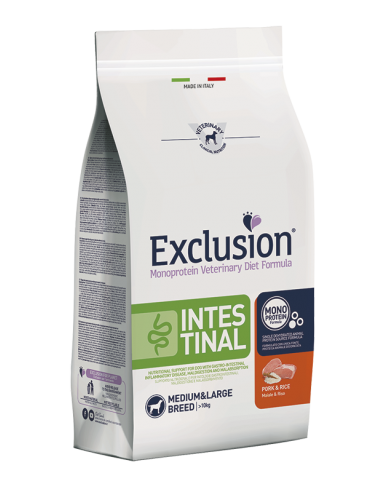 exclusion diet dog 12kg adult medium/large breed intestinal pork&rice inpm11