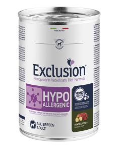 exclusion diet dog 400gr adult all breeds hypoallergenic horse and potato hm37diet