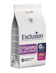 exclusion diet dog 2kg adult medium/large hypoallergenic pork&pea hypm02