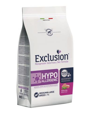 exclusion diet dog 2kg adult medium/large hypoallergenic pork&pea hypm02