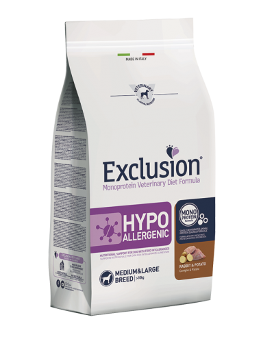 exclusion diet dog 2kg adult medium/large hypoallergenic rabbit&potato hyrm02