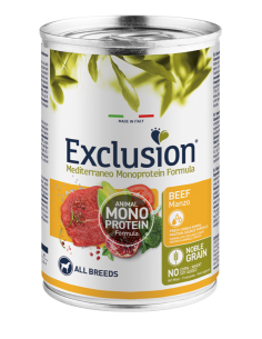exclusion dog 400gr adult all breeds monoproteico manzo ngaba40