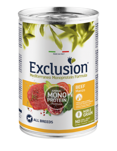 exclusion dog 400gr adult all breeds monoproteico manzo ngaba40