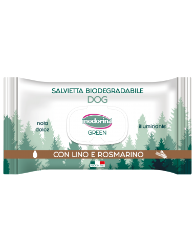 salviette inodorina green biodegradabili illuminante con lino e rosmarino 30 pezzi 230.0140.002